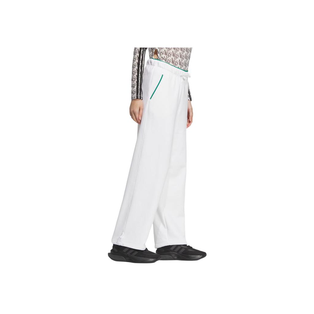 adidas Verbiage Pt1 Graphic Logo Drawstring Knit Track Pants Women Bottoms White JD3471