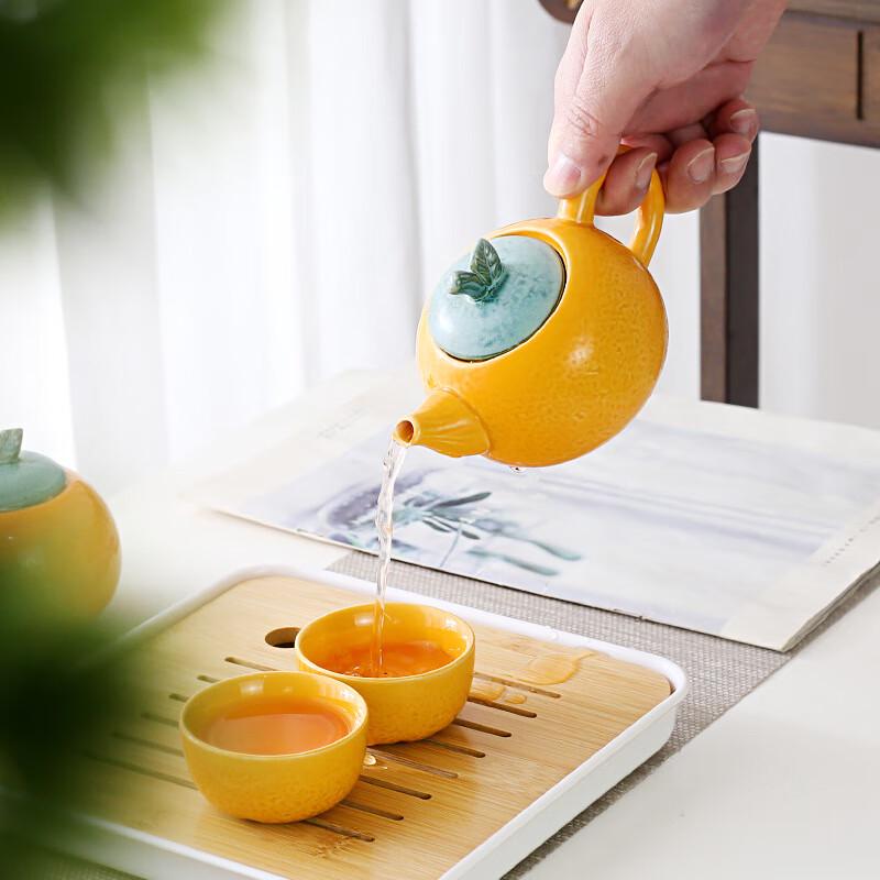 Wish Come True Orange Ceramic Tea Set