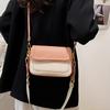 Early autumn new fashion niche ribbon contrasting color small square bag versatile single shoulder messenger women's bag
