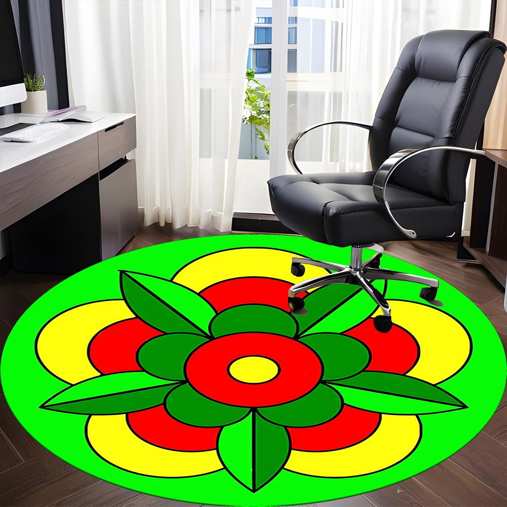 

1pc Floral Mandala Design Chair Carpet for Office Machine Washable Rug for Office, Good Gift for Family or Friends yy251225190 80cm by 80cm