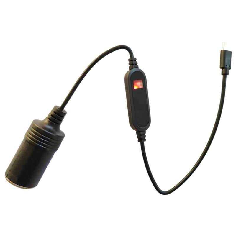 Power Converter Plastic Construction Compact Type C To 12V Car Lighter Female Converter For Electronic Devices