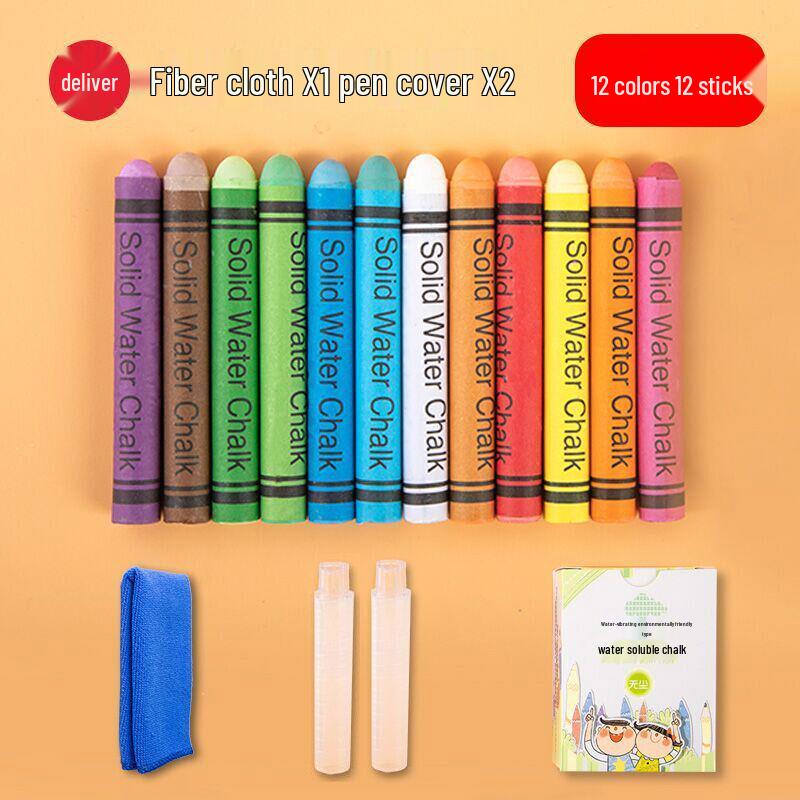 Set di Gessetti Colorati e Penne per Lavagna a Base d'Acqua e Pellicola Murale – Senza Polvere, Solubili in Acqua, Sicuri per Insegnanti e Bambini.