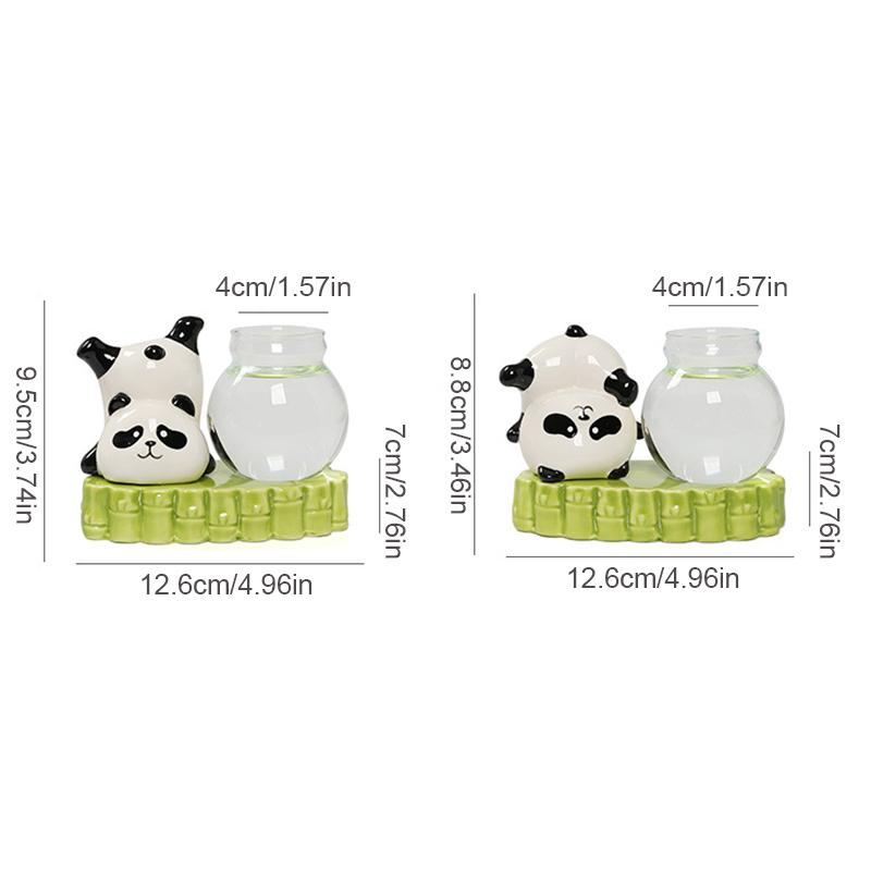 1PC Ornament Vibrant Tea Table Ornament Adorn Panda Gift Hydroponic Desktop Vase Home Living Room