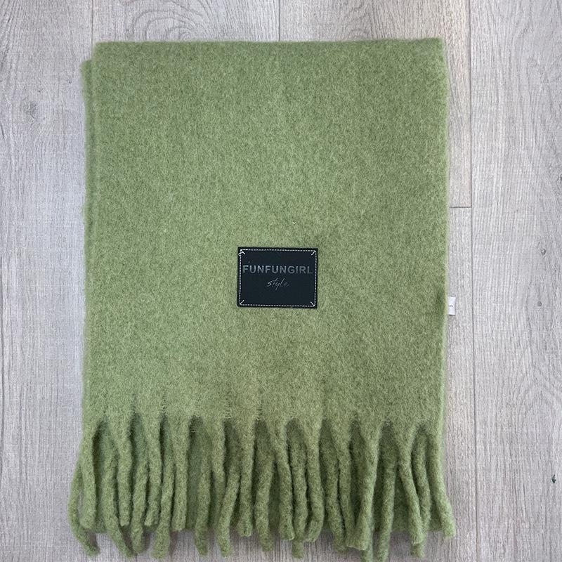 Autumn and winter Ankela red wool scarf women's new solid color thickened warm scarf high-end simple and versatile shawl