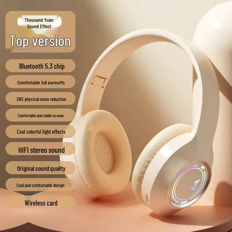 QCM3 Wireless Bluetooth Headset with Microphone, Heavy Bass, Over-ear, Compatible with Apple Devices