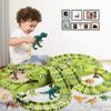 Plastic DIY Racing Track Set Green Flexible Race Track Creative Electronic Car  Kids