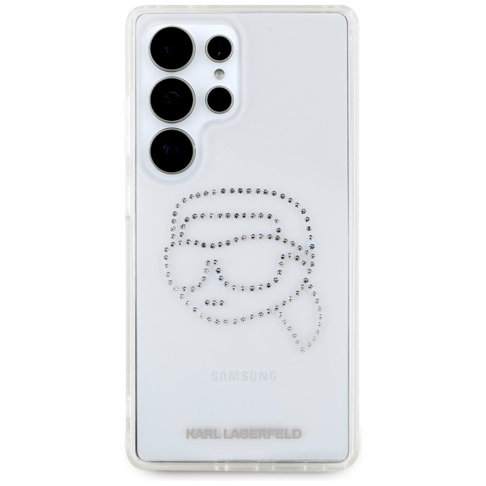 Karl Lagerfeld Rhinestones Karl Head Logo Case For Samsung Galaxy S25 Ultra Transparent