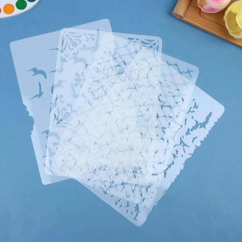 Diy Scrapbooking Reusable Bird Pattern Stencil Card Making & Crafts - Durable Plastic Spray Painting Templat