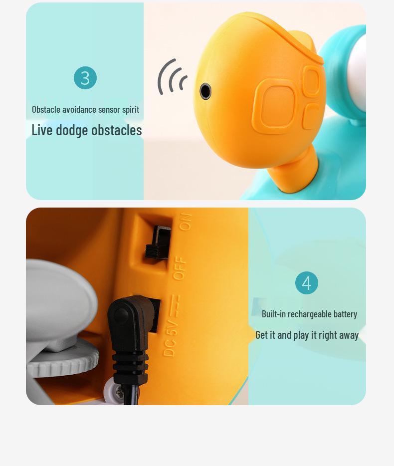 Runaway Crab with Charging, Music & Lights - Interactive Crawling Toy for Kids