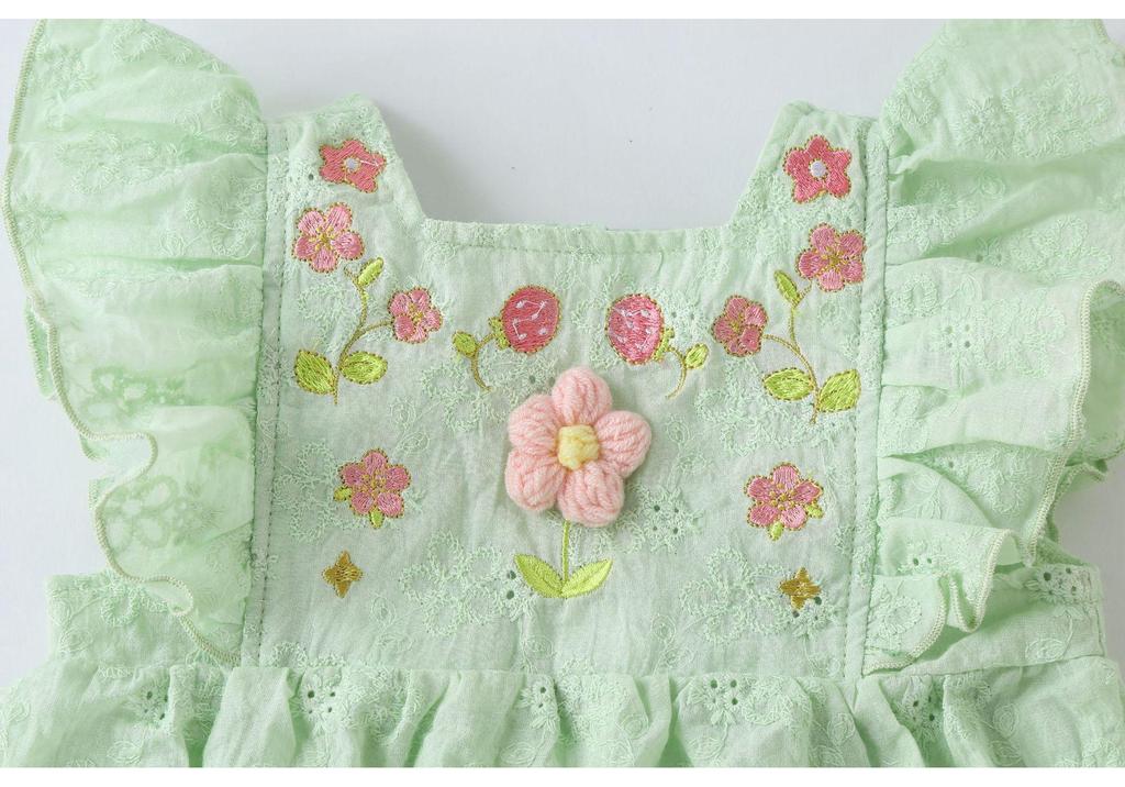 Conjunto de Mono y Falda de Verano de Moda para Bebé - Estilo Bordado para Recién Nacidos y Niños