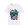 Skull Glasses Flowers Unisex Softstyle T-Shirt, Graphic Tee, Hipster Shirt,