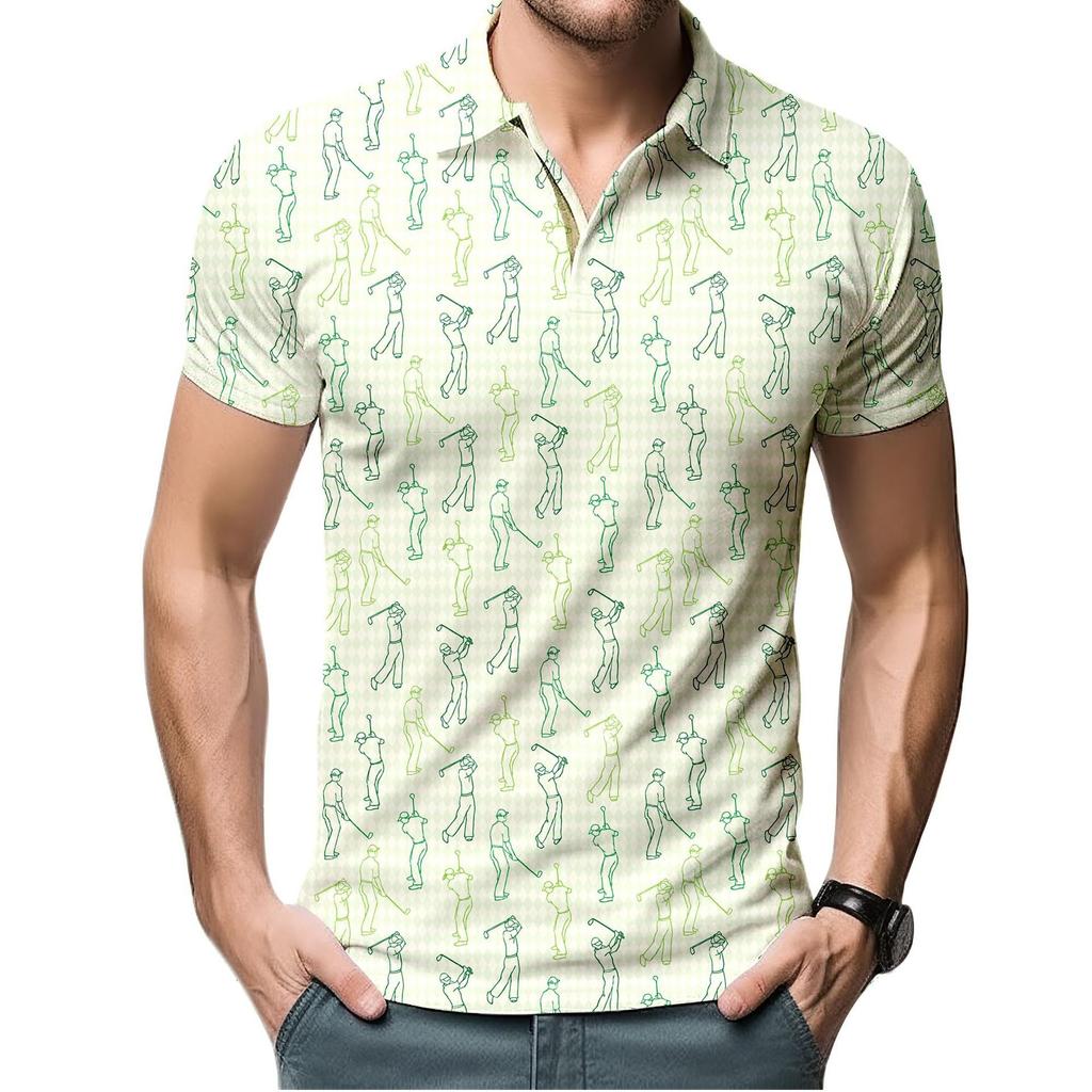 Tropical Bird & Leaf Print Short Sleeve Polo, Stylish Casual Summer Top