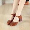 2025 summer casual beef tendon sole women's shoes genuine leather fish mouth sandals women's thick heel soft sole hole shoes