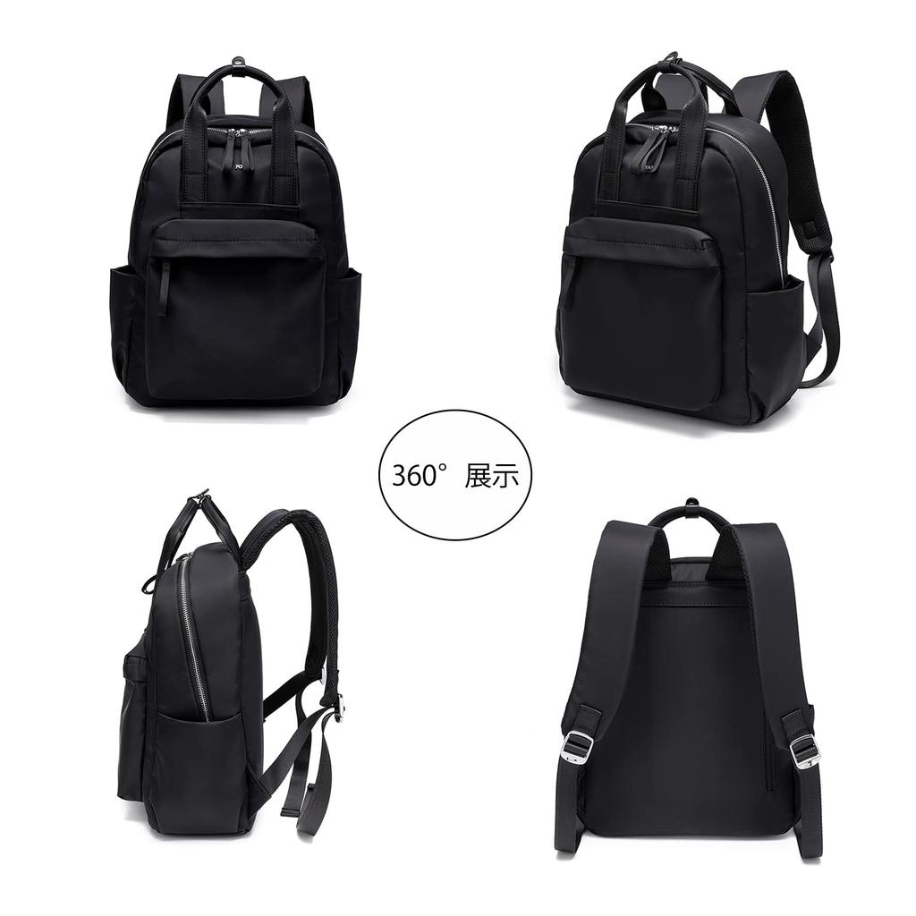 Large 14 Inch PC Waterproof School Oxford Black [SUNLUTO] Women's Backpack, Cute, Stylish, 3-Way Handbag, Capacity, Storage, Backpack, Lightweight,