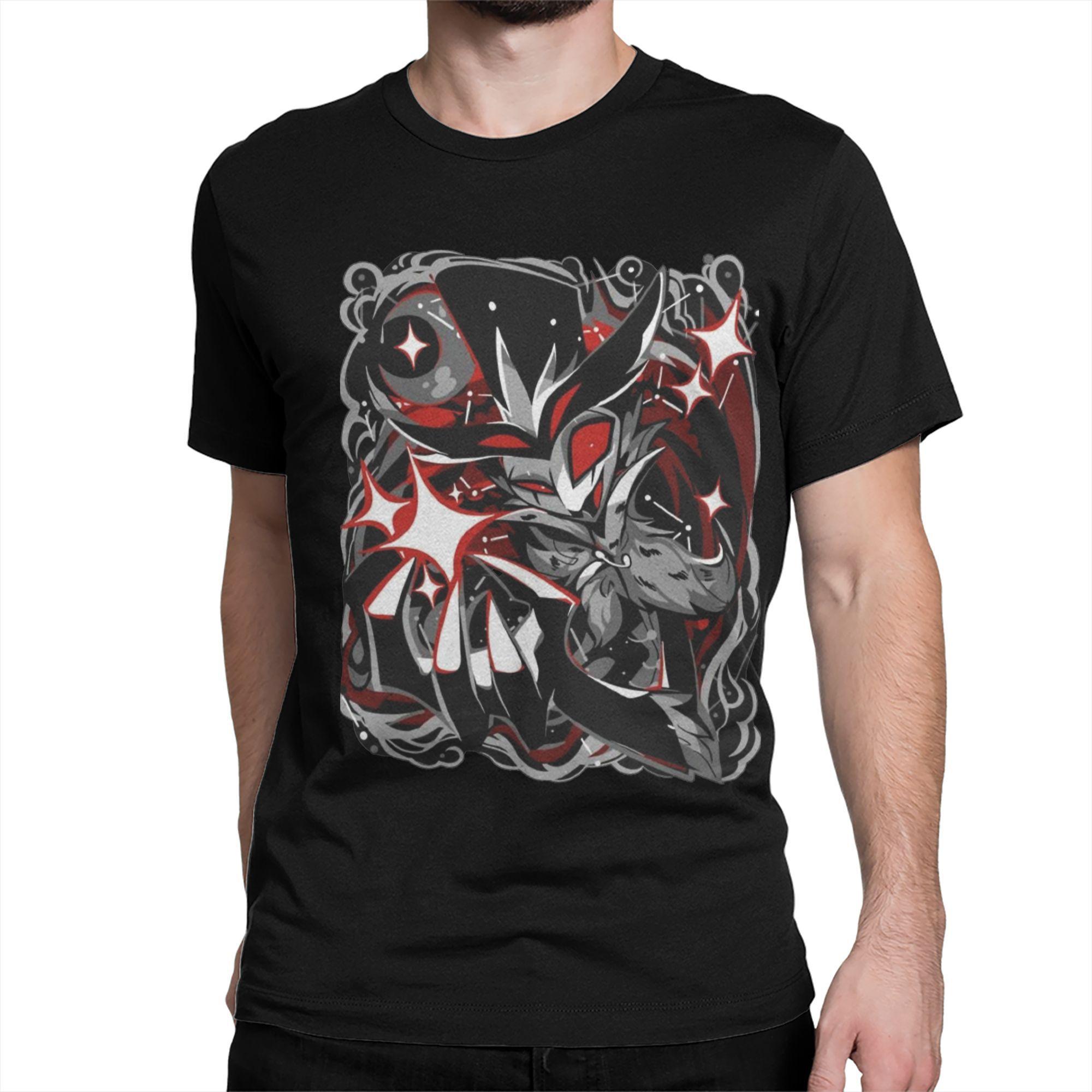 Herren Damen T-Shirt Loona Don't Care Dunkel Kreativ Baumwoll-T-Shirt Kurzarm Helluva Boss Anime T-Shirts Kleidung Grafik L