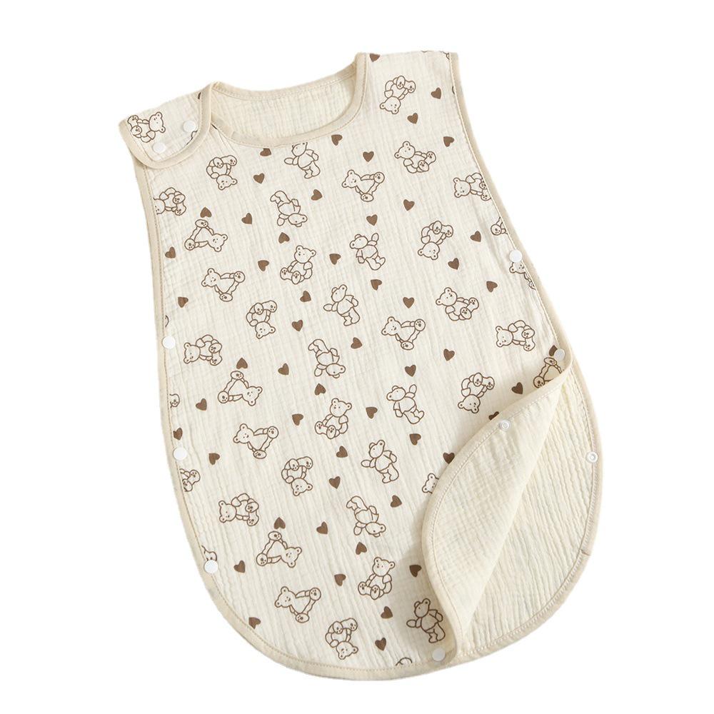 Four-Layer Children's Sleeveless Gauze Sleeping Bag: Anti-Kick, Summer-Weight, Korean Style.