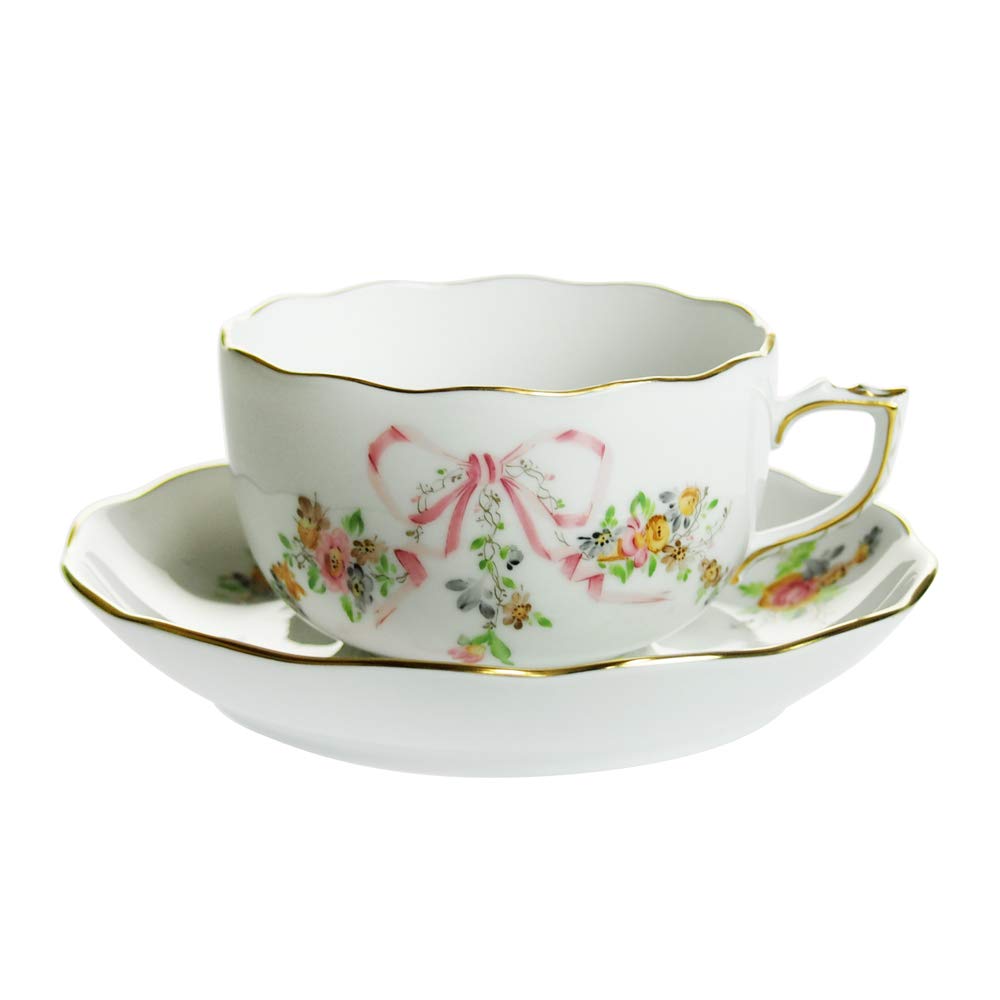 

Herend Eden Rose Dragee 20724 Cup and 200cc (EDENP) Hand-painted Saucer,