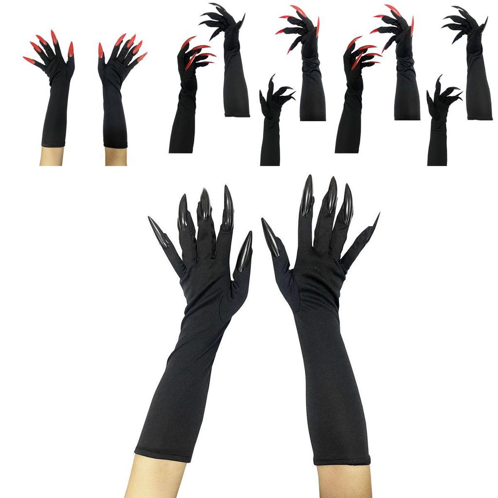 Long Witch Claw Gloves With Plastic Material For Halloween Cosplay Dress Up