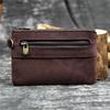 Good Quality Small Wallet Purse For Euro Coin Genuine Leather Coin Wallet For Women Men Zipper Mini Card Wallet With Key Ring