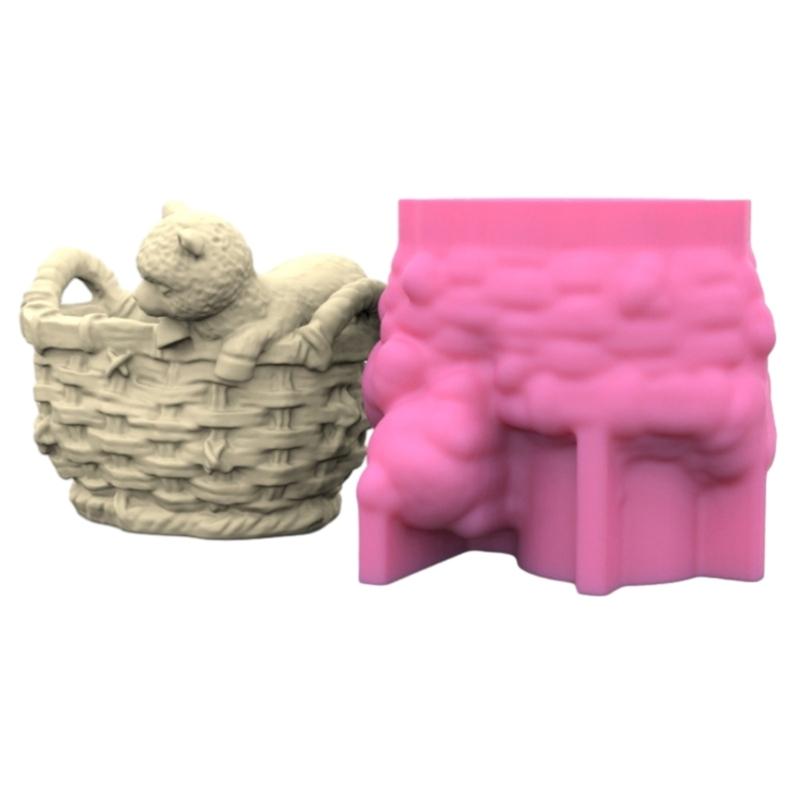 Durable Silicone Mold Alpacas Shape Basket Flower Pots Epoxy Molds Succulent Planter Pots Casting Mould Home Decorations