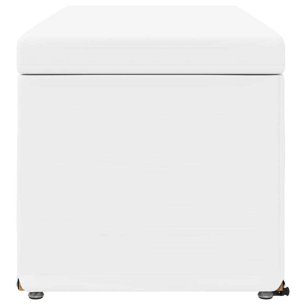 Stool White 101 X 41 X 40 Cm Faux Leather and Engineered Wood