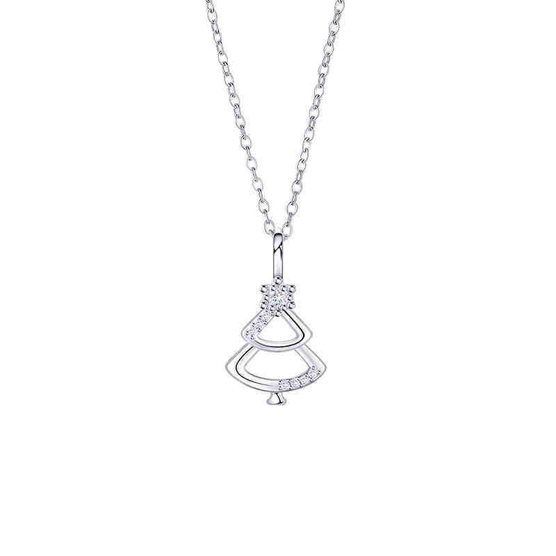 Exquisite Weihnachtsmann- & Schneeflocken-Anhänger-Halskette - Damen Weihnachts-Luxus-Schlüsselbeinkette