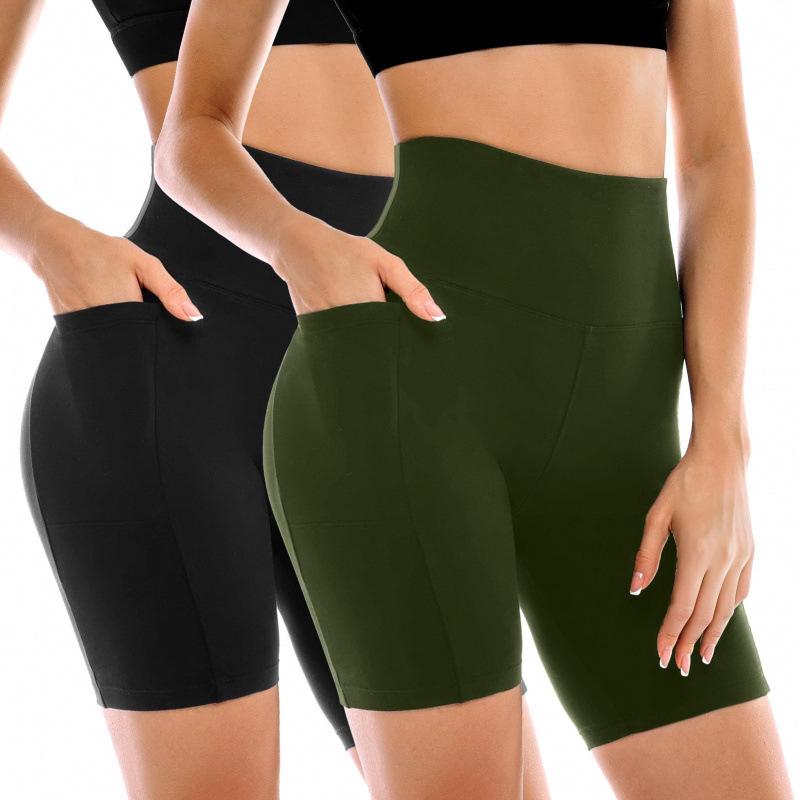

2-Piece High-Waist Tummy Control Yoga Shorts & Capris with Pocket Double Extra Large