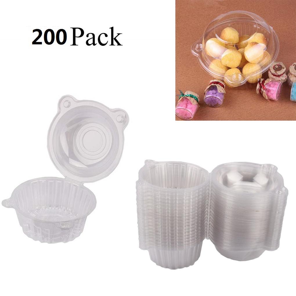 100 Pezzi Trasparenti Singoli Portatorte Cupcake Muffin Cupole Portabicchieri Scatole di Plastica