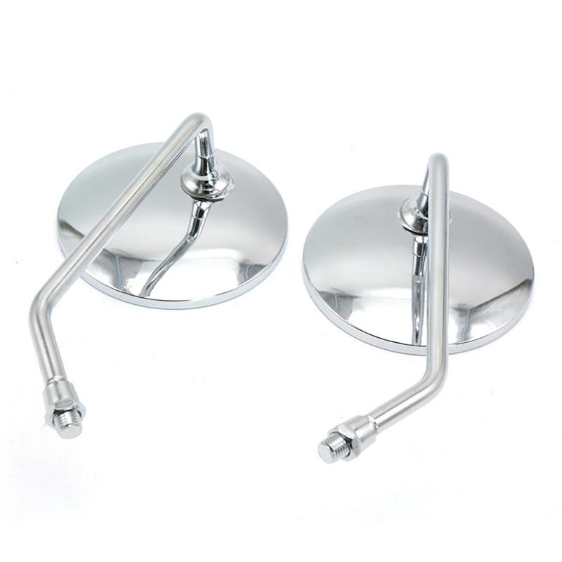 2pcs Motorcycle Mirrors Round Mirror Motorcycle Long Stem for Kawasaki Yamaha Suzuki Ducati Motorcycle Rear View