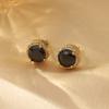 Fashion Earrings, Elegant and Generous Women's Earrings, Whole Body S925 Silver Zircon Light Luxury Black Gold Stud Earrings, Versatile Temperament