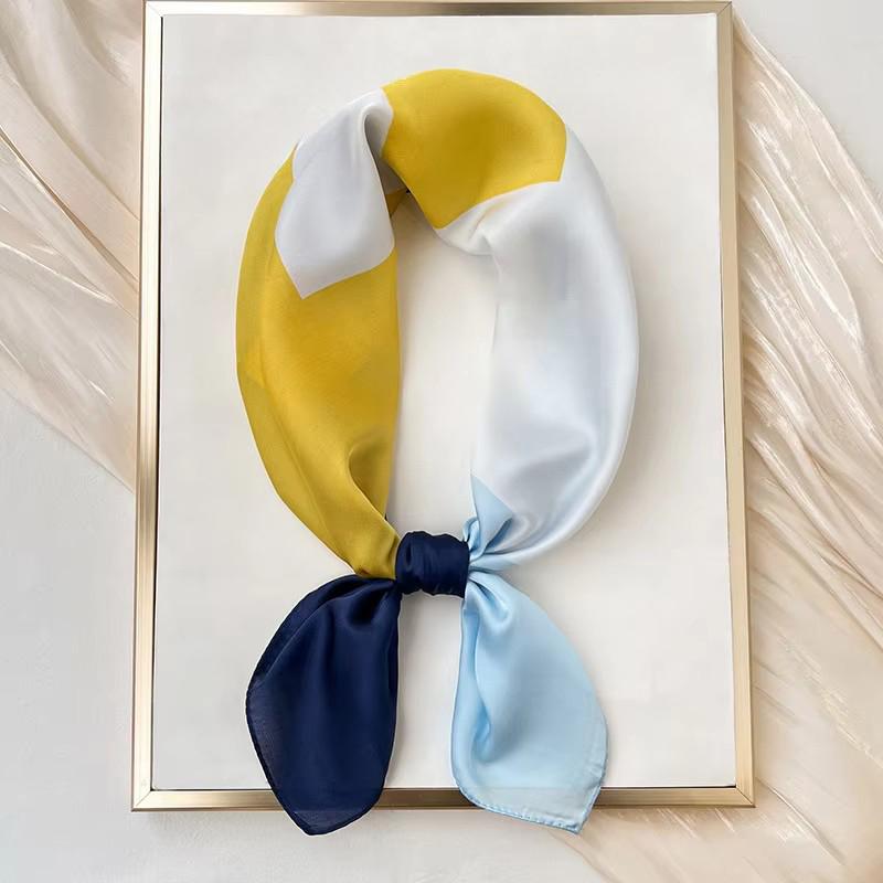 Foulard Quadrato in Seta a Pois di Lusso Fasce per Capelli Hijab da Donna Foulard da Collo Sciarpa di Raso Femminile Fascia per Capelli Wraps alla Moda Bandana