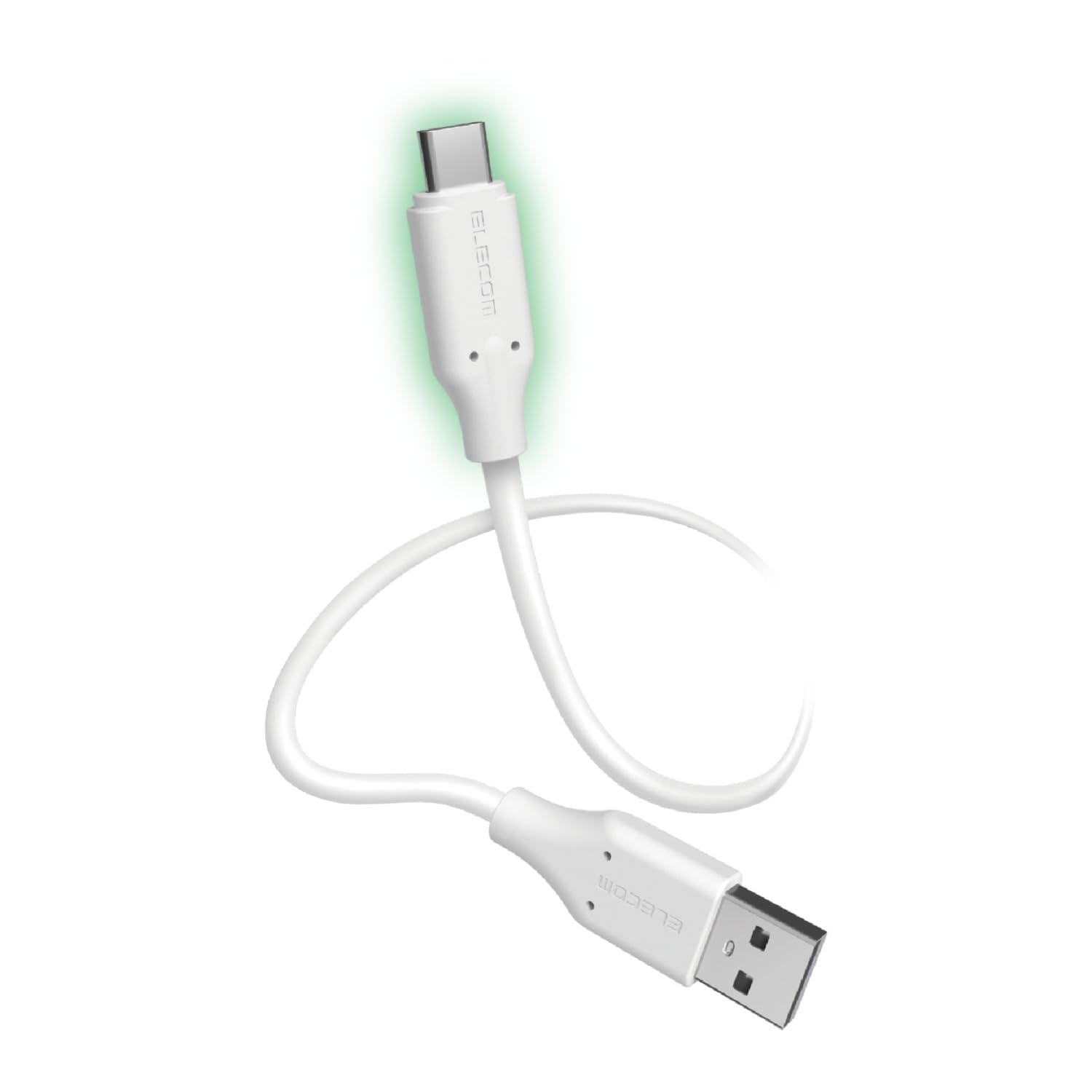 

ELECOM 15W to Smooth Silicone with Breaker Short and Type-C USB-A Cable, 2m, Material, Built-in [Detects Circuits, Overheating, Fire], White, белый