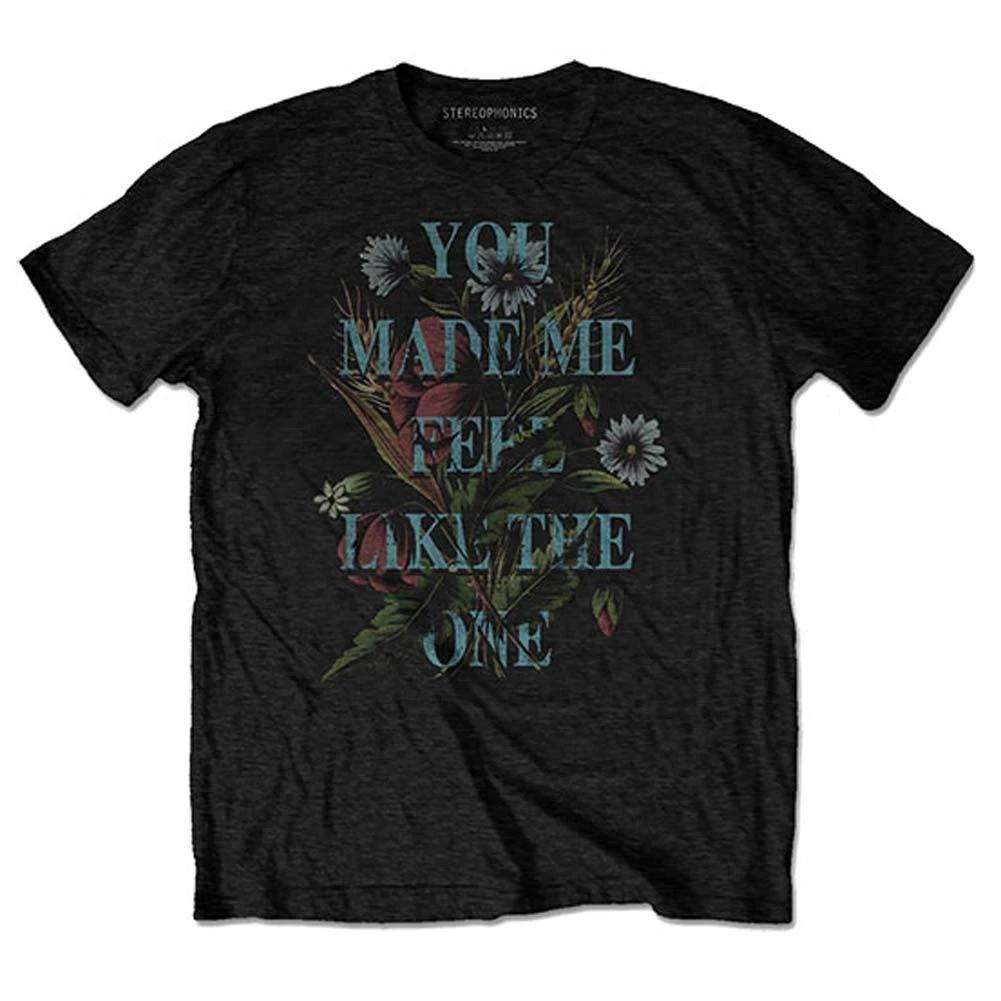 Men s Stereophonics Make Me Feel... (Back Print) Slim Fit T-shirt Large Black S