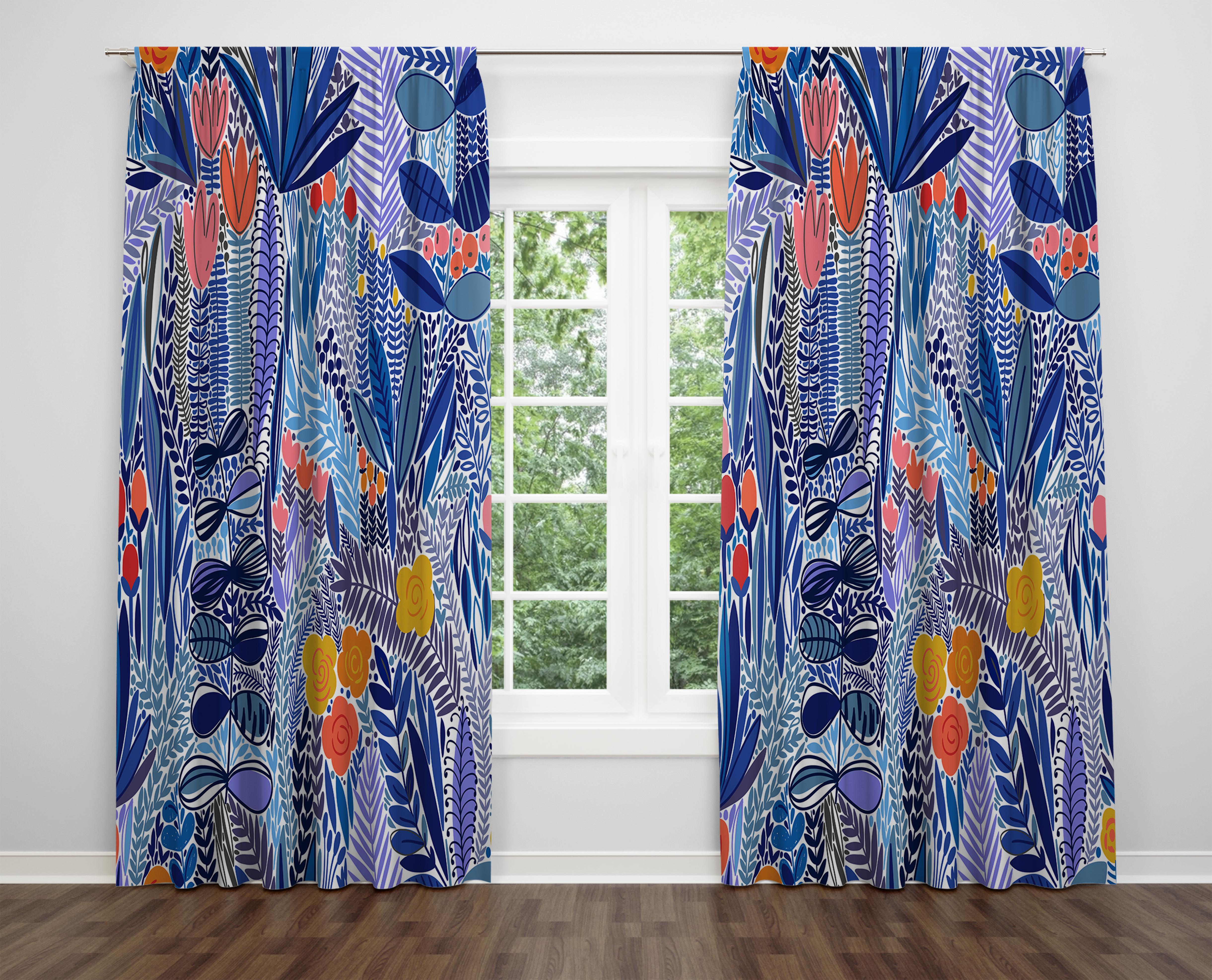 

Декоративний дизайн, високоякісна бавовняна тканина, ви можете вибрати одну або подвійну фіранку з крила 1 piece різнокольоровий