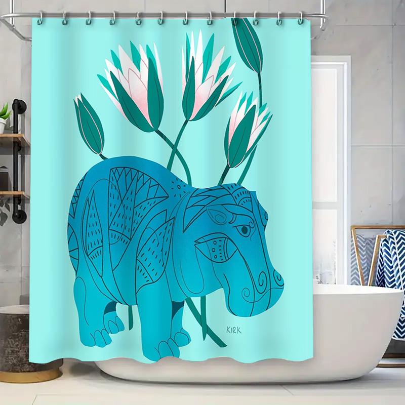 

Blue Ocean Wave Shower Curtain Sea Life Coastal Bathroom Decor Waterproof Fabric Teal Nautical Home Dcor Beach Themed Modern W60H190(CM)-1 Pcs