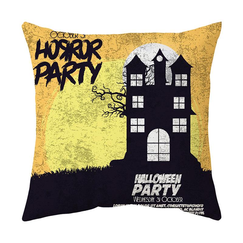 Halloween Series Pumpkin Cushion Pillow Cover Printed Pillow Cover Cushion Cover Holiday Gift