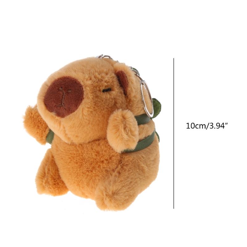 Mini Plush Capybara Charm Keychains Sweet Cute Pendant Car Keyring Backpack Decoration Fashion Jewelry for Women Girl