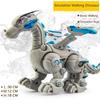 Electric Spray Dinoasur Simulation Atomize Fire Cool Light Bionic Walking Shaking Head Add Water Kids Educational Toys Boys Gift