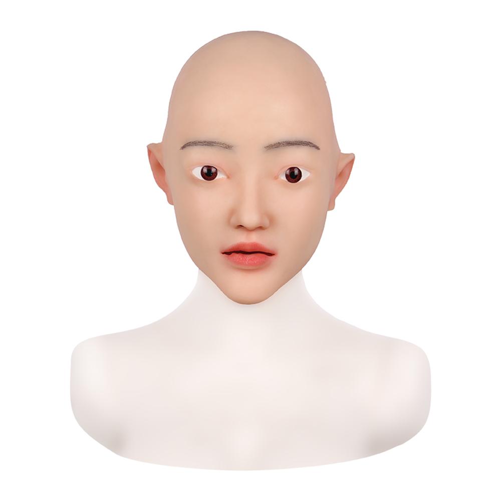 Maschera Cosplay Realistica in Lattice da Donna per Halloween, Maschera Integrale in Lattice per Feste in Costume, Accessori Cosplay per Crossdresser