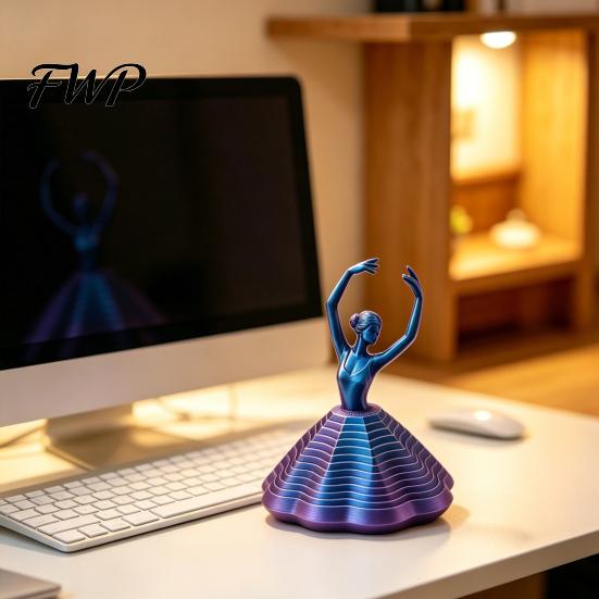 Artistic Fidget Spinner 3D Printed Spinning Ballerina Toy Ballet Dancer Expanded Sensory Office Desk Stress Reliever Whirling Spiral Relief for Adults