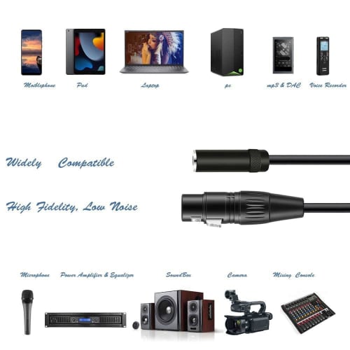 Luxferre XLR to 3.5mm Microphone Jack Converter Cable, XLR to 3.5mm Stereo Mini Plug, XL R Cable, 3.5mm Female to Canon Female Extension Cord for Micr