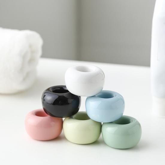 Yousheng 2PCS Toothbrush Holder Ceramic with Hollow Design Stand Multi-Purpose Makeup Brush Holder for Bathroom