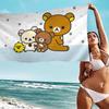 Kawaii Rilakkuma Bär Mikrofaser Decke Schnelltrocknende Strandtücher Übergröße Druck Super Saugfähige Pooltuch Decke