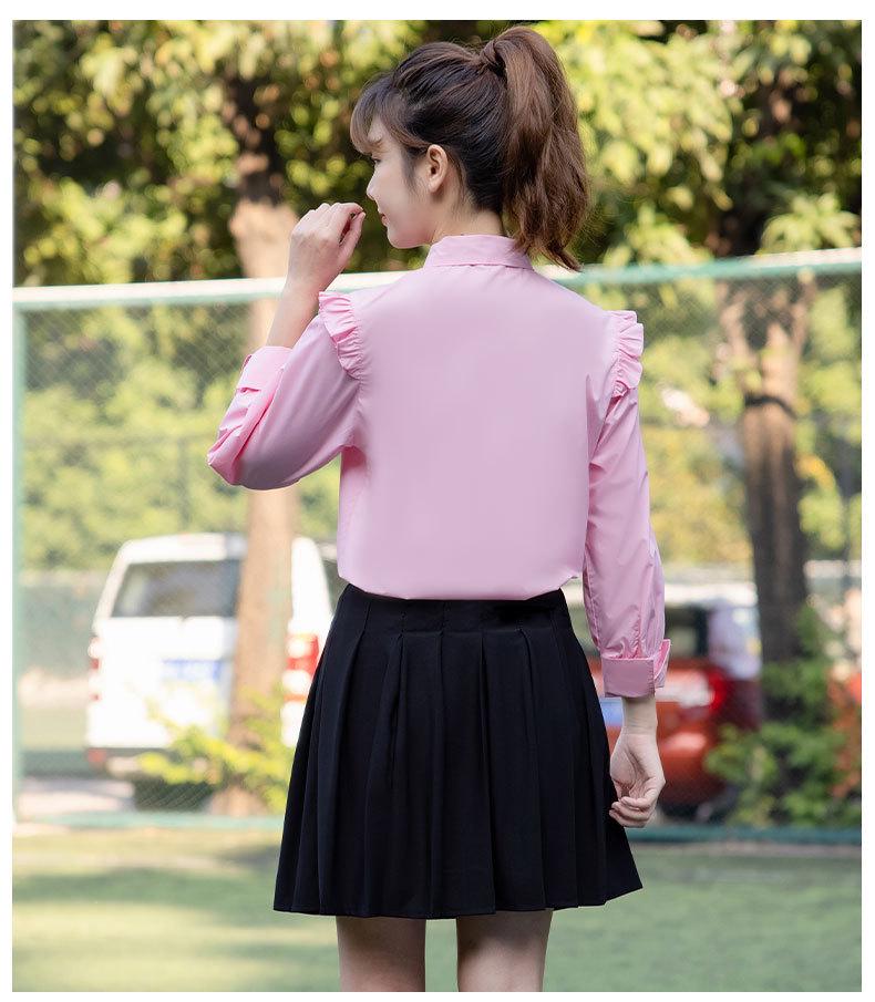 Women's College Style Long-Sleeve Shirt Dress - 2022 Spring Collection