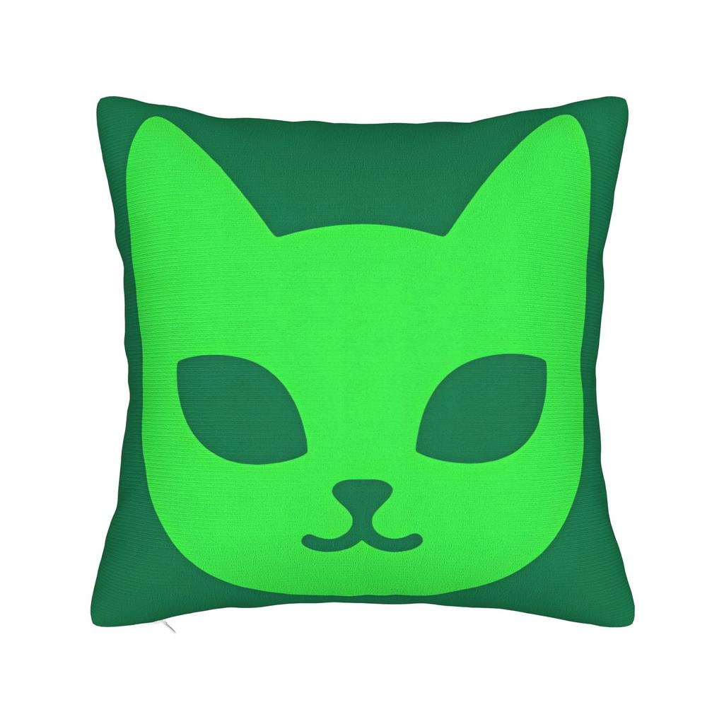 Green Alien Cat Meme Pillow Cover  Retro Trendy Pillow Case For Sofa Car Home Decor Comfy Pillowcases Gift