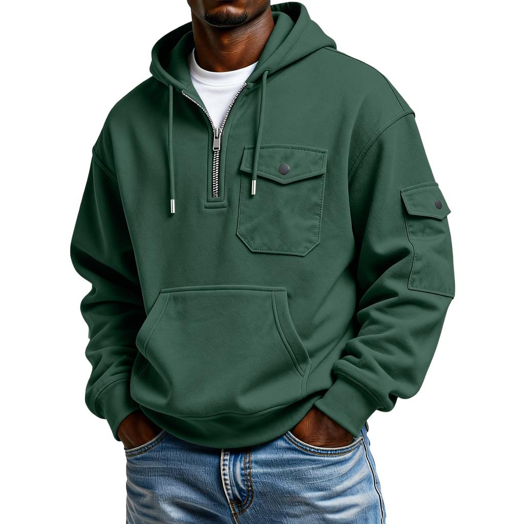 Sudadera con capucha para hombre de color liso Sudadera casual de talla grande para hombre