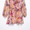 Women's European & American Style Floral Print Layered Mini Dress 