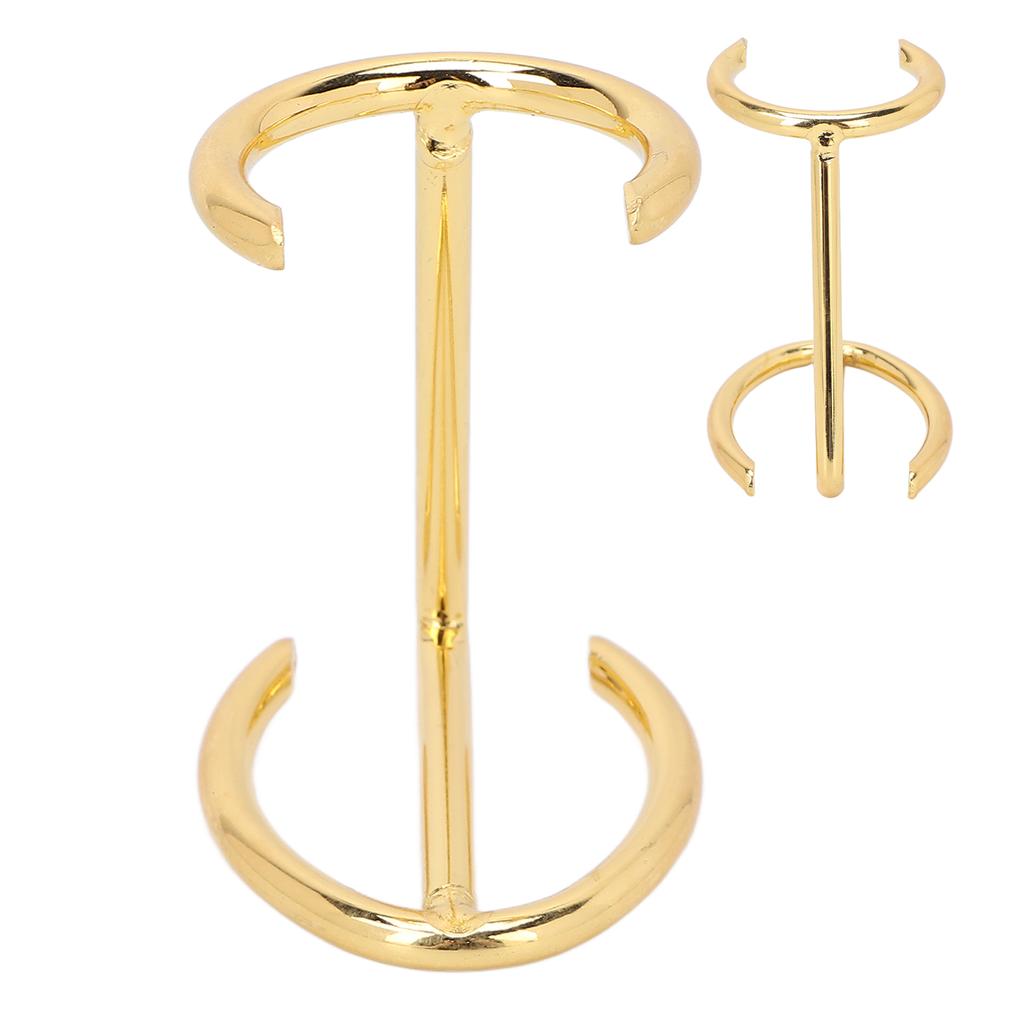 Shave Brush Stand Portable Standard Size Golden Alloy Safety Razor Stand for Men Save Space