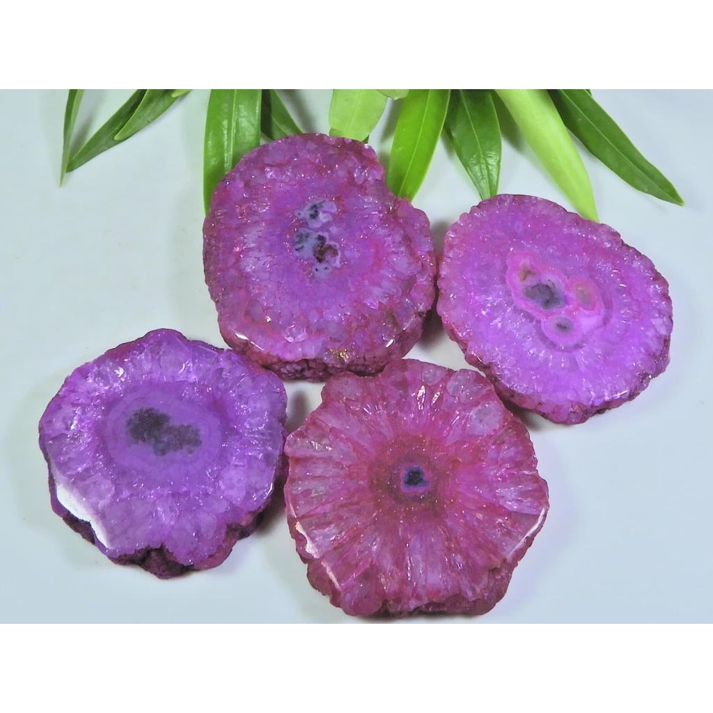 244Cts. Dyed Solar Durzy Agate 4Pcs Crystal Loose Gemstone Lot 31X37-29X31MM A-213