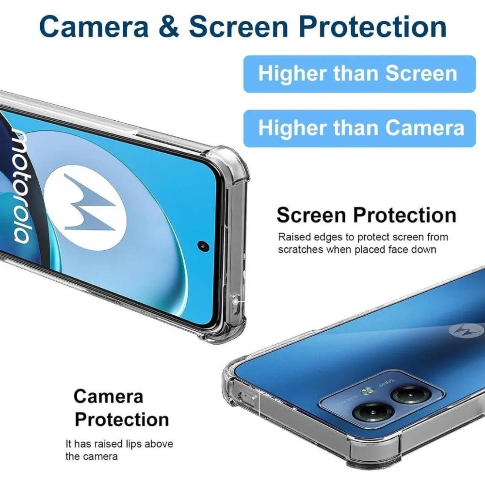 Etui z TPU odporne na wstrząsy Airbag do Motoroli Moto G04 G14 G24 Power G34 G54 G84 G13 G23 G53 G73 Ochronne ultracienkie przezroczyste etui o pełnej ochronie